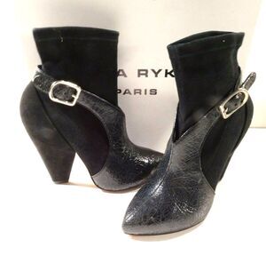Sonia Rykiel Women's 697859-B Black Buckle Defile Ankle Boots NWT 599.00 Sz 38